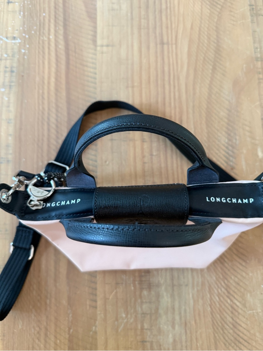 Longchamp Small Crossbody Tote in Light Pink and Black - Picture 4 of 6